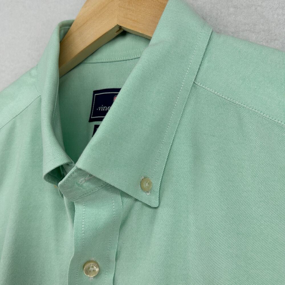 VINEYARD VINES Shirt Mens L Slim Fit Whale Oxford Button Down Long Sleeve Green